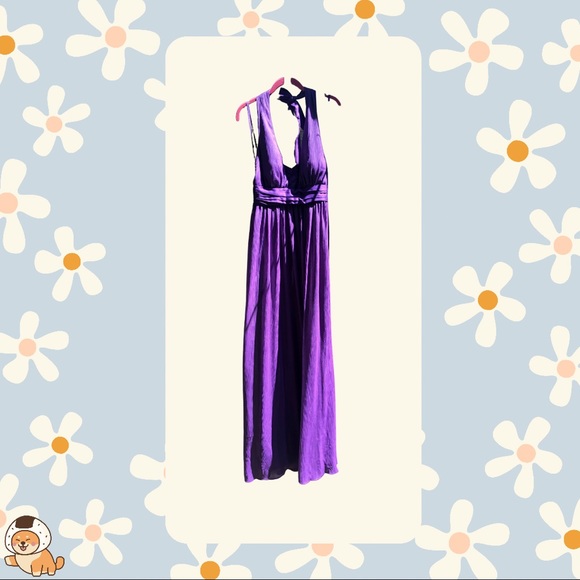 BCBGeneration Formal Purple Halter Empire Maxi Dress - Picture 7 of 16